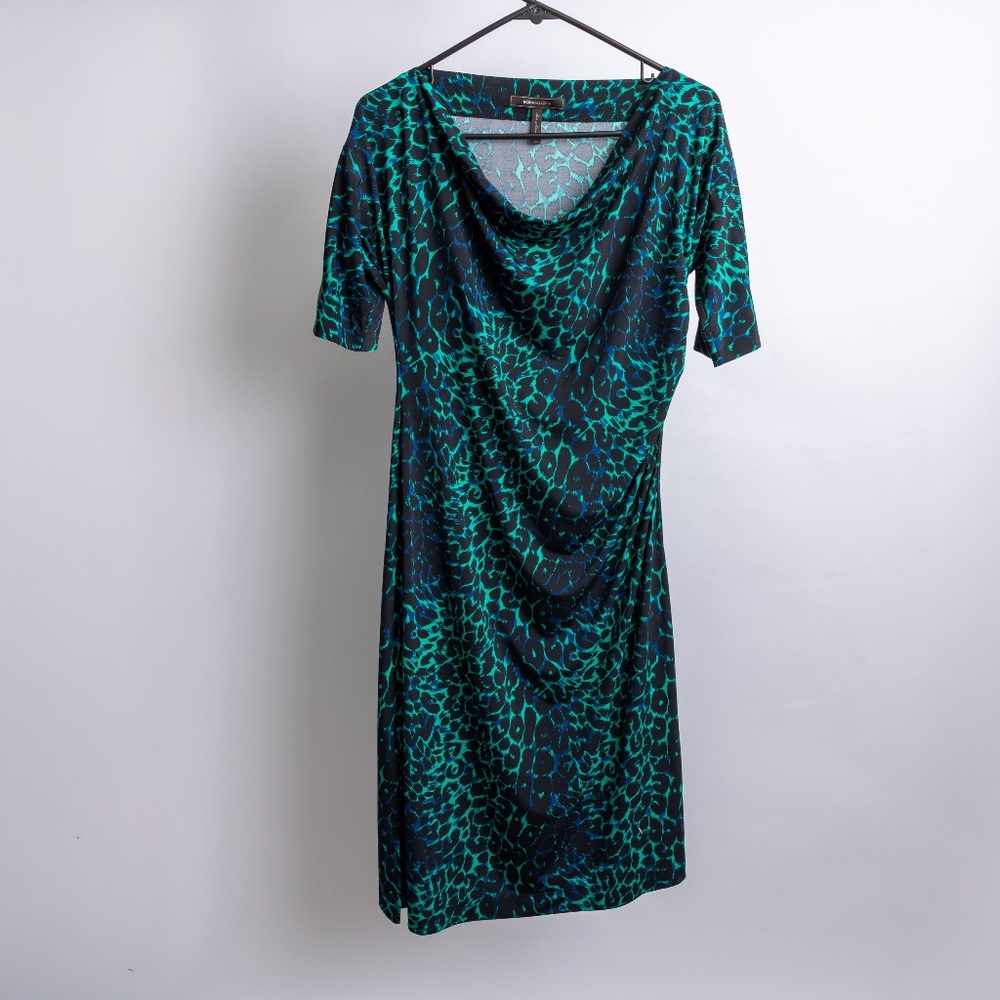 BCBG MaxAzria City Cowlneck animal print dres